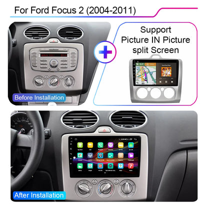XIMA XV6Pro 2 Din Android 13 Auto Carplay Car Radio For ford focus EXI MT 2 3 Mk2 2004 -2011  Multimedia Player 2din Stereo GPS