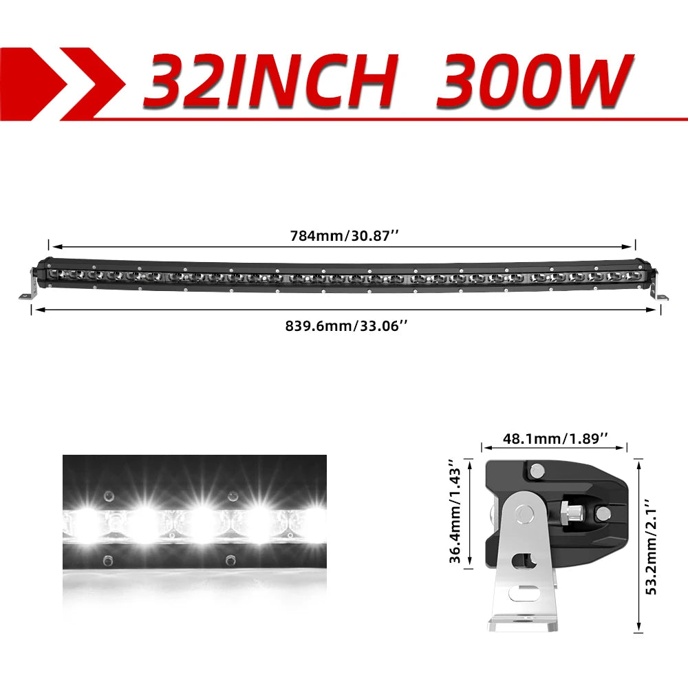 CO LIGHT New Cruved Slim LED Bar 20"26"32"38"44"50" LED Light Bar/Work Light for Driving Truck 4X4 UAZ 4WD ATV Car Barra 12V 24V