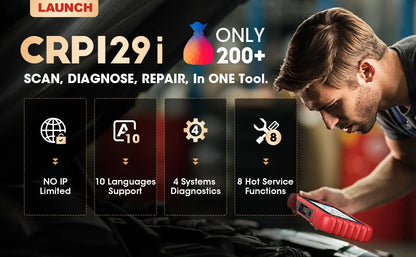 New LAUNCH CRP129i V3 OBD2 Scanner 4 System Auto Diagnostic tool DPF SAS TPMS 12 Service FCA AutoAuth Lifetime Free Update