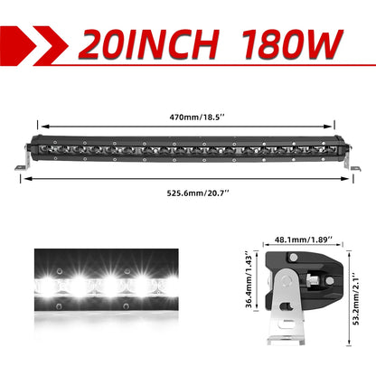 CO LIGHT New Cruved Slim LED Bar 20"26"32"38"44"50" LED Light Bar/Work Light for Driving Truck 4X4 UAZ 4WD ATV Car Barra 12V 24V
