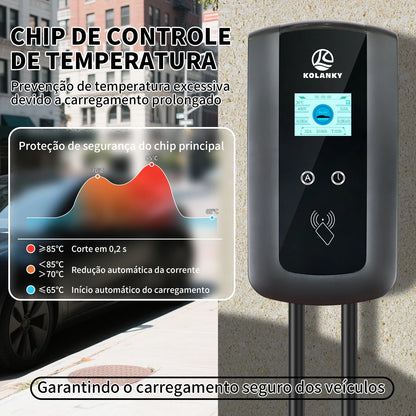 Chiefleed 220V/380V 22/11/7.2KW 32A 3/1P EV Charger Wallbox IEC 62196 Type 2 Plug Charging For Electric Vehicle Cable 5M