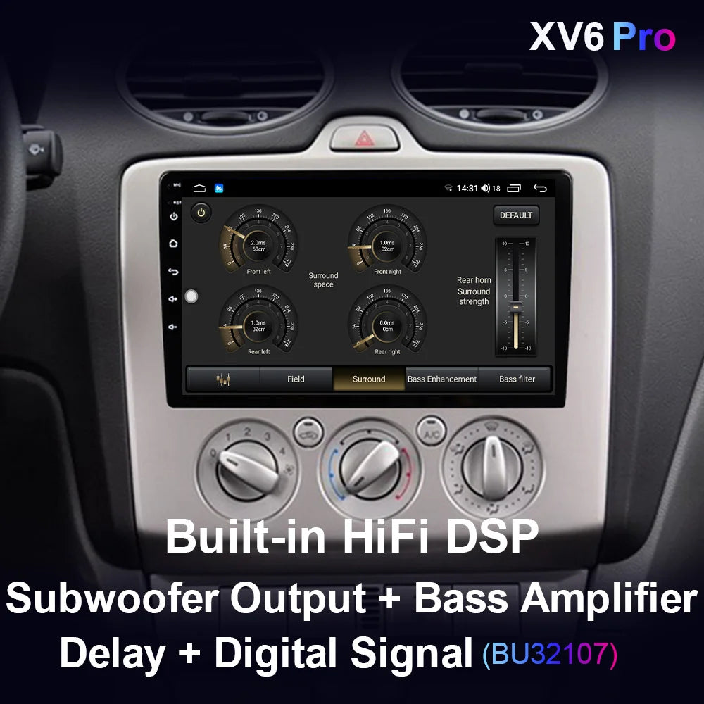 XIMA XV6Pro 2 Din Android 13 Auto Carplay Car Radio For ford focus EXI MT 2 3 Mk2 2004 -2011  Multimedia Player 2din Stereo GPS