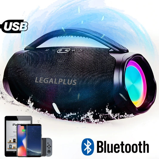 Caixa de Som Bluetooth 70W Portátil Estilo Boombox, Alto Falante Potente Resistente à Água para Festas